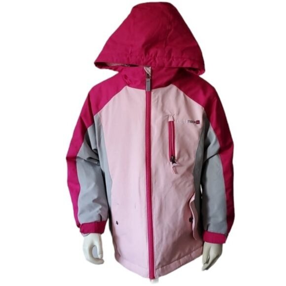 Swiss Tech Pink Jacket Coat Windbreaker Raincoat Parka Kids Youth XSMALL 4/5 - Picture 2 of 11